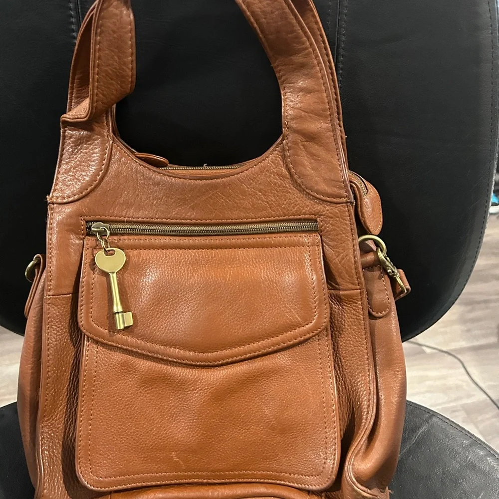 Fossil Tan Leather ShoulderCrossbody  Bag - Picture 3 of 10